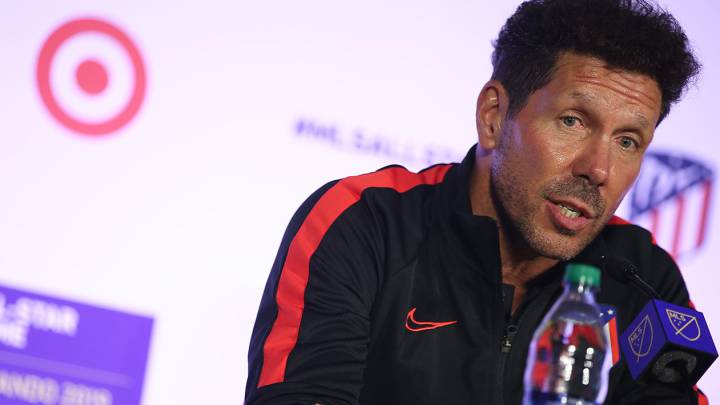 Diego Simeone en rueda de prensa desde Orlando, Florida.