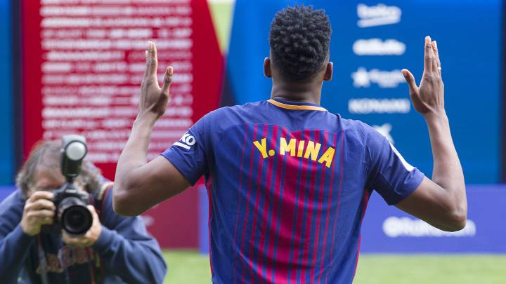 Yerry Mina sigue siendo la octava venta más cara del Barcelona
