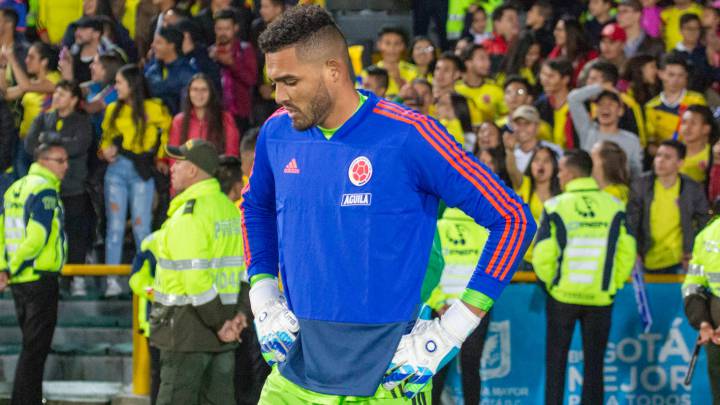 Álvaro Montero en el partido ante Panamá en El Campín