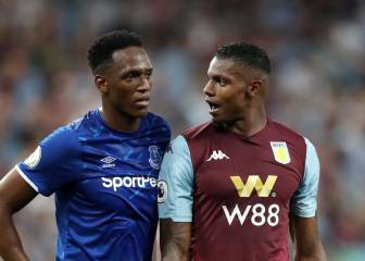Everton cae ante el Aston Villa con Mina los 90 minutos