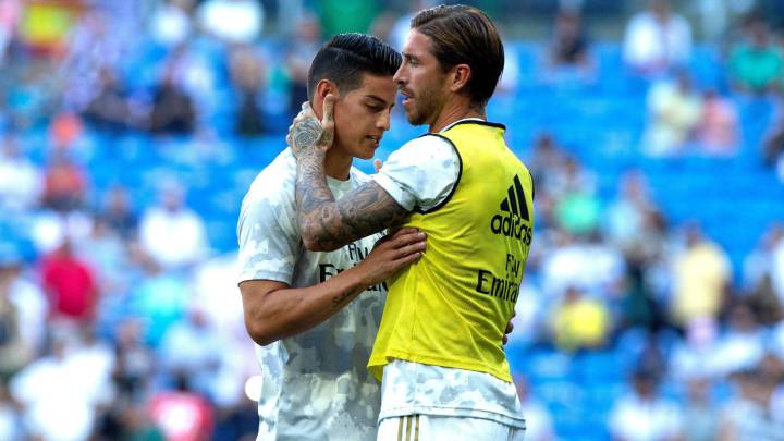 James Rodríguez salió a los 57' por molestias que confirmó Zinedine Zidane