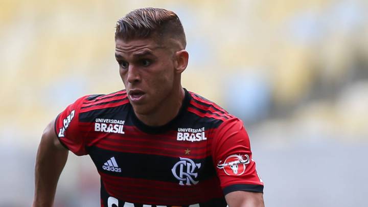 Gustavo Cuéllar, durante un partido de Flamengo por la Copa Libertadores