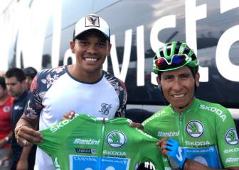 Nairo Quintana recibe la visita de Carlos Bacca