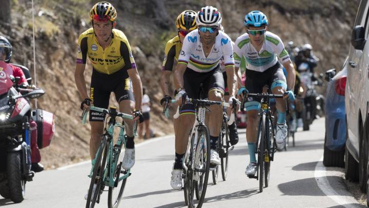 Miguel Ángel López perdió la camiseta roja de líder de la Vuelta a España y Nairo Quintana confesó que el líder del Movistar es Alejandro Valverde.