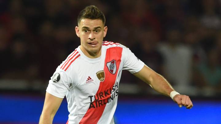 Rafael Santos Borré, titular en la clasificación de River Plate a semifinales de Copa Libertadores 2019.