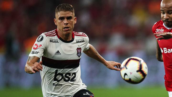 Gustavo Cuéllar en partido con Flamengo por los cuartos de final de la Copa Libertadores