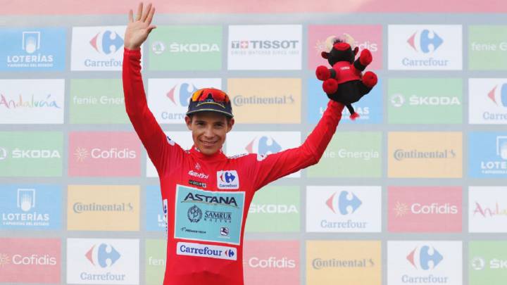Nairo Quintana ayuda a Valverde a conseguir su triunfo en la séptima etapa de la Vuelta a España y Miguel Ángel López vuelve a ser líder de la competencia