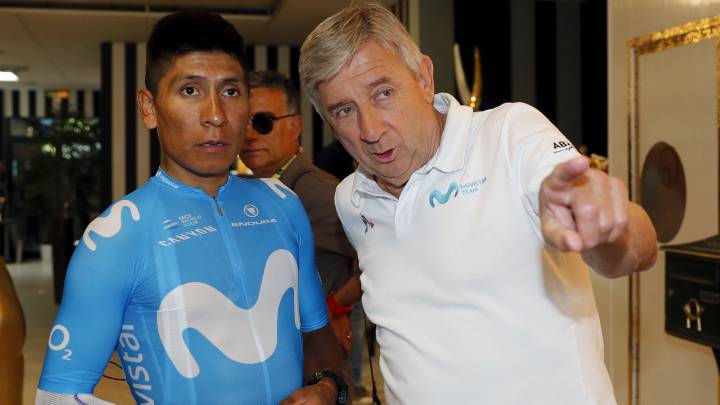 Nairo Quintana y Eusebio Unzué en el Tour de Francia 2019