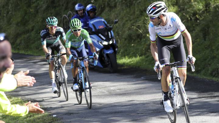 Nairo Quintana se aleja del podio de la Vuelta a España y Miguel Ángel López es una incógnita en la ronda ibérica. Primoz Roglic sigue siendo el líder