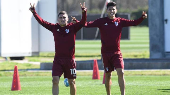 Juan Fernando Quintero y Jorge Carrascal, jugadores de River Plate