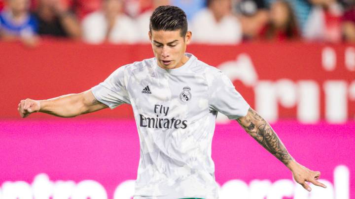James Rodríguez en el entrenamiento de Real Madrid