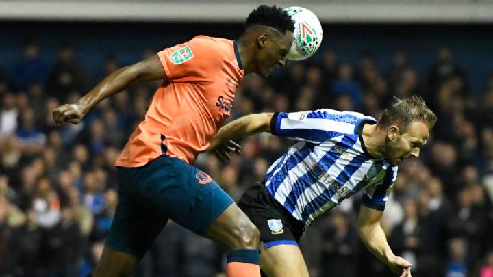 Yerry Mina fue elogiado por la prensa inglesa después de la clasificación de Everton en la Carabao Cup