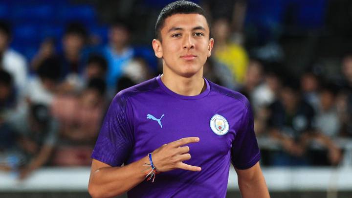 Ian Poveda durante la pretemporada del Manchester City