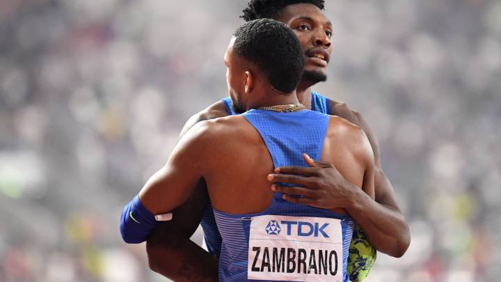 Anthony Zambrano ganó la medalla de plata del Mundial de Atletismo de Doha, Catar en la prueba de los 400 metros planos en el estadio Kalifa