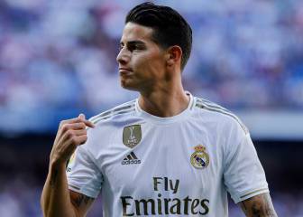 James muestra su emoción por volver a marcar en el Bernabéu
