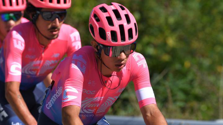 Sergio Higuita quedó tercero en el Giro dell' Emilia 2019 que ganó Primoz Roglic