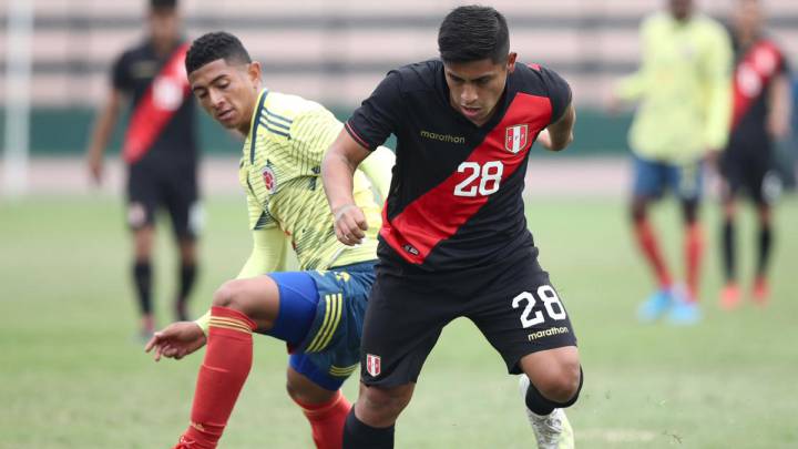 Selección Colombia Sub 23 en amistoso ante Perú, previo al Preolímpico de 2020