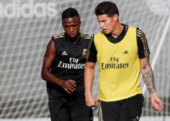James regresa a prácticas con todo el plantel del Real Madrid