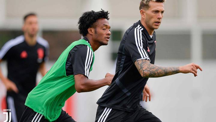 Juan Guillermo Cuadrado en entrenamiento de la Juventus