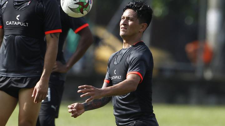 Germán Cano en entrenamiento del DIM