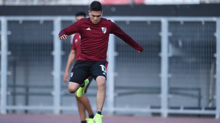 Juan Fernando Quintero en entrenamiento de River Plate