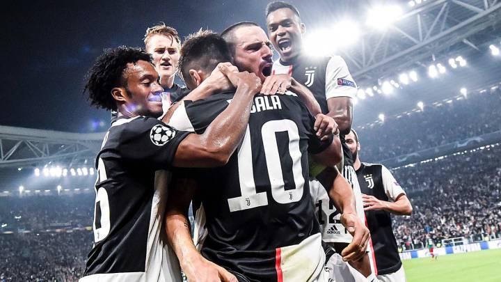 Juventus celebra un gol ante Lokomotiv en Champions League