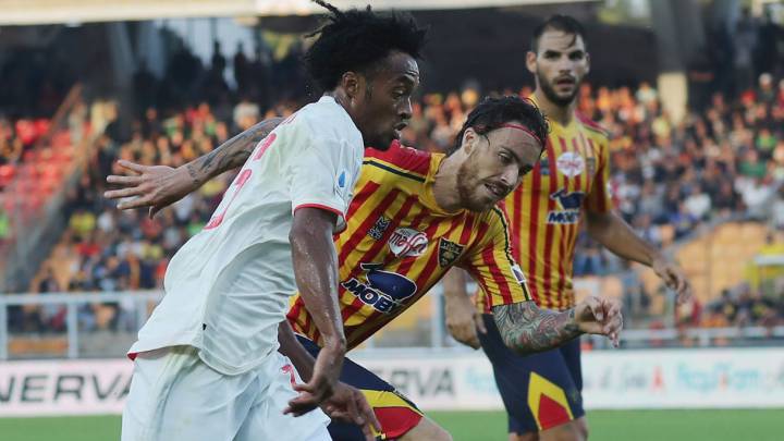 Juan Guillermo Cuadrado entra en el segundo tiempo del partido entre Juventus y Lecce