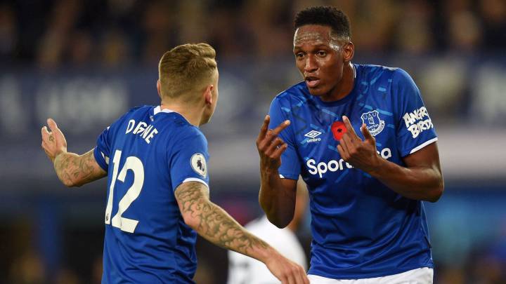 Yerry Mina fue titular en el compromiso en el que el Everton enfrentó al Southampton por la jornada doce de la Premier League el sábado 9 de noviembre