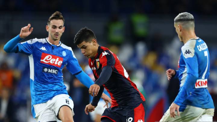David ospina, Cristian Zapata y Kevin Agudelo fueron titulares en el aprtido entre Napoli y Genoa