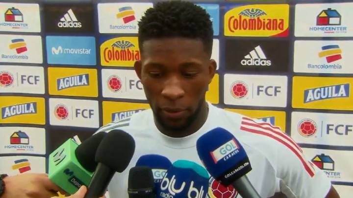 Jefferson Lerma antes de un entrenamiento con la Selección Colombia.