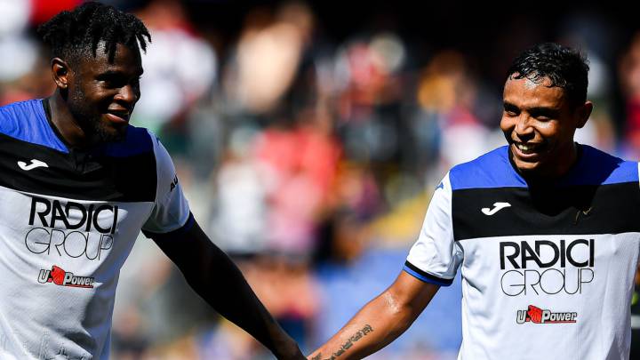 Duván Zapata y Luis Muriel, en partido de la Serie A Con Atalanta
