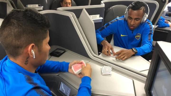 Jorman Campuzano y Sebastián Villa en pretemporada de Boca