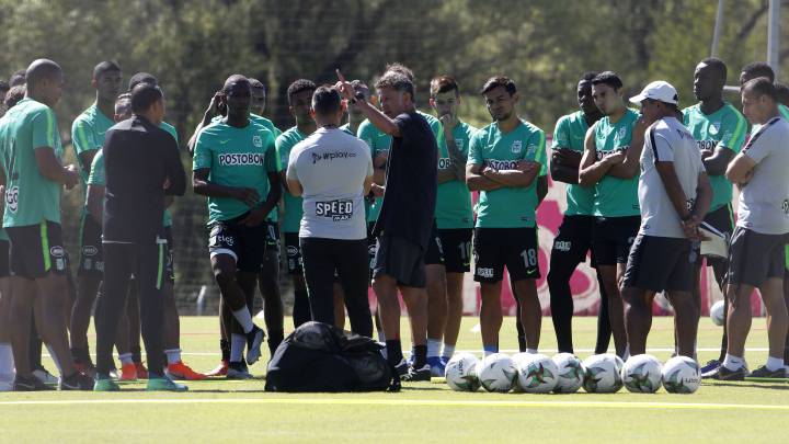 Atlético Nacional en un entrenamiento en Guarne
