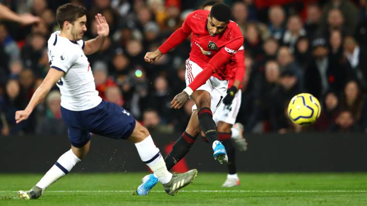 Manchester United vence a Tottenham, en la fecha 15 de la Premier League, que se jugó hoy 4 de diciembre en Old Trafford. Marcaron Rashford (2) y Dele Alli