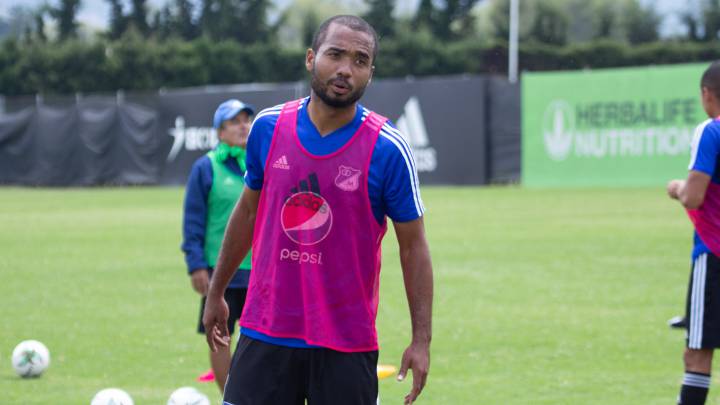 Luis Payares en un entrenamiento con Millonarios FC