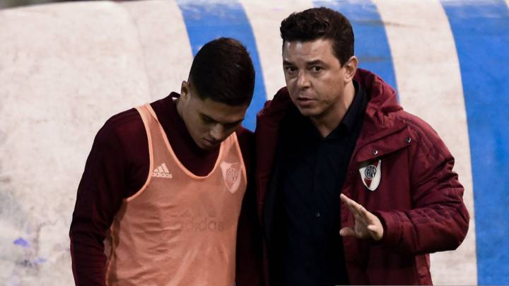 Juan Fernando Quintero y Marcelo Gallardo en River Plate