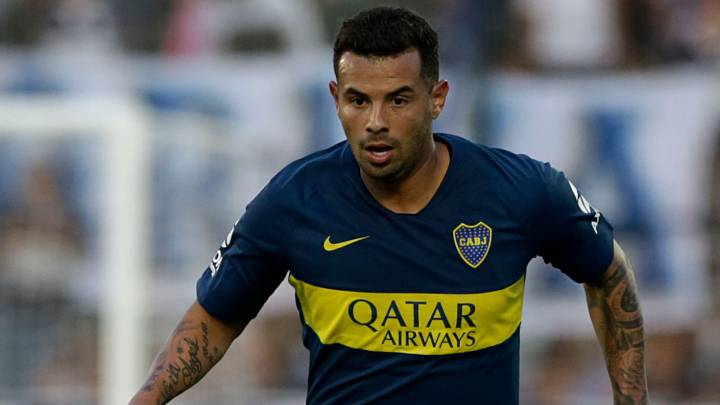 Edwin Cardona con la camiseta de Boca Juniors en 2018