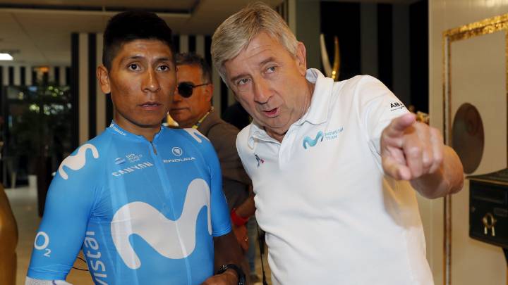 Nairo Quintana y Eusebio Unzué en el Tour de Francia