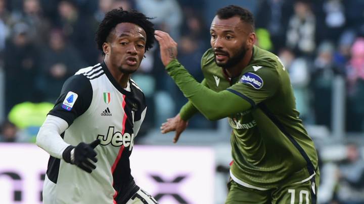 Juan Guillermo Cuadrado en el triunfo de Juventus 4-0 ante Cagliari