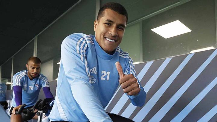 Jeison Murillo en su primer entrenamiento con Celta de Vigo