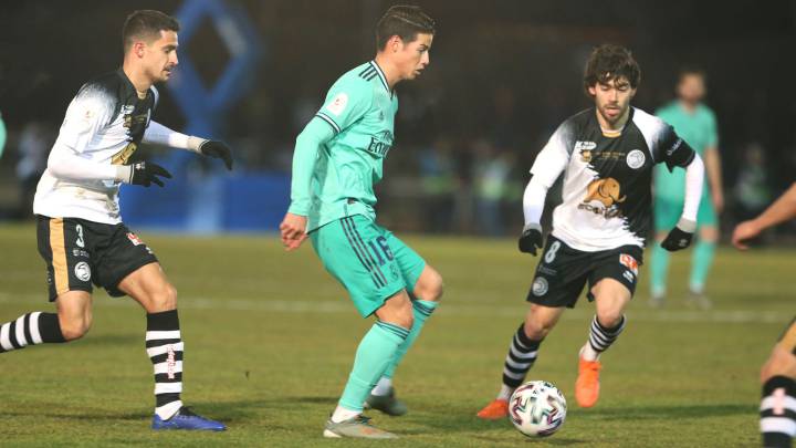 James Rodríguez estuvo presente en la victoria del Real Madrid en Copa del Rey ante Unionistas