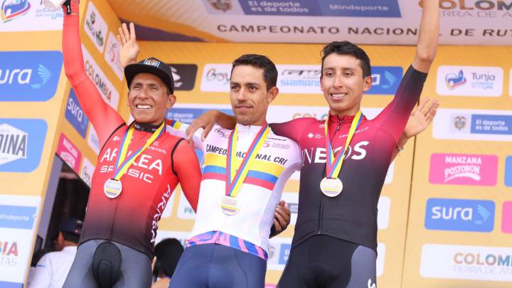 Nairo, Egan y Daniel Martínez