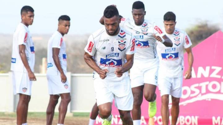 Miguel Ángel Borja, en un entrenamiento de Junior en Barranquilla