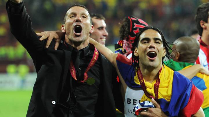 Falcao y Simeone festejan un título con Atlético de Madrid