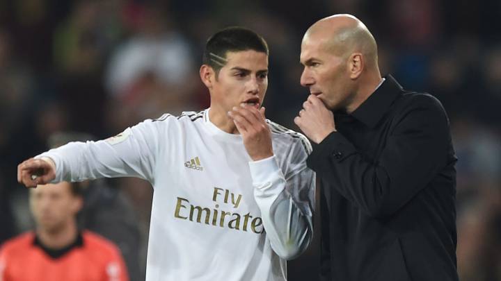 James Rodríguez y Zinedine Zidane en Real Madrid