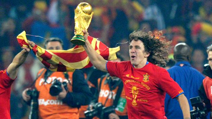 Carles Puyol, campeón del mundo con España en 2010