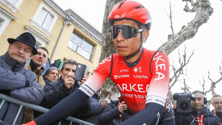 Nairo Quintana en una carrera con su nuevo equipo, Arkéa-Samsic