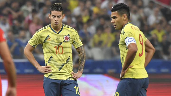 James Rodríguez y Radamel Falcao García en la Selección Colombia