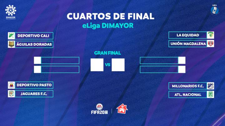 Nacional vs Millonarios encabezarán las llaves de cuartos de final de la eLiga Dimayor