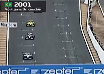 La gran maniobra de Montoya sobre el Ferrari de Schumacher